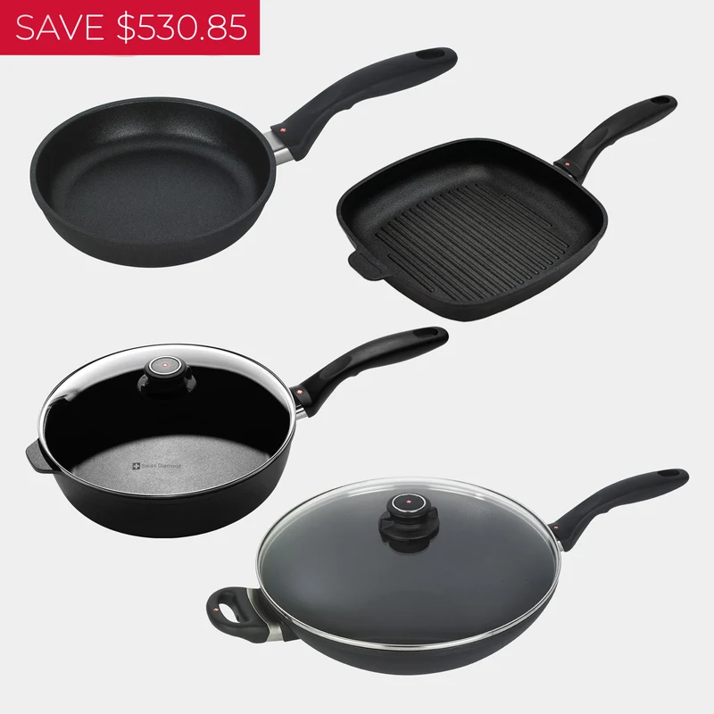 Versatile Chef Collection NonStick Cookware Set | Made in Switzerland