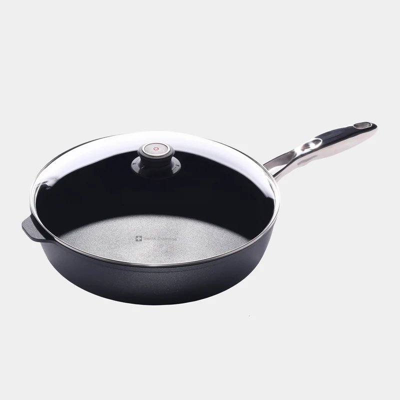 HD Nonstick 5.8 qt Saute Pan with Glass Lid | Made in Switzerland