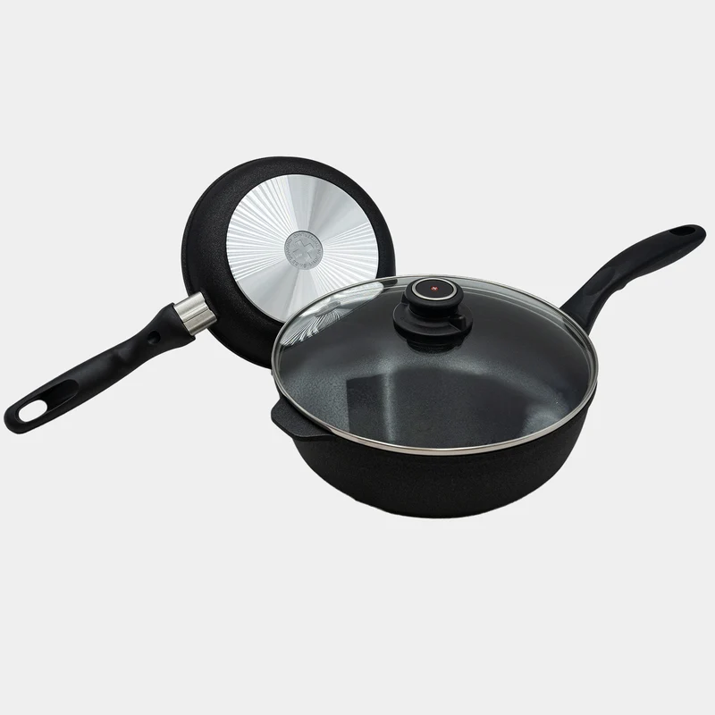 XD Nonstick 8" Fry Pan and 3.8 qt Saute Pan with Glass Lid Set | Made in Switzerland