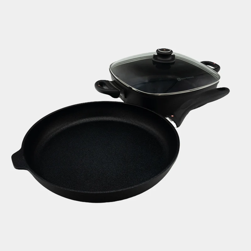 HD Nonstick 3-Piece Set - Fry Pan & Square Casserole | Made in Switzerland