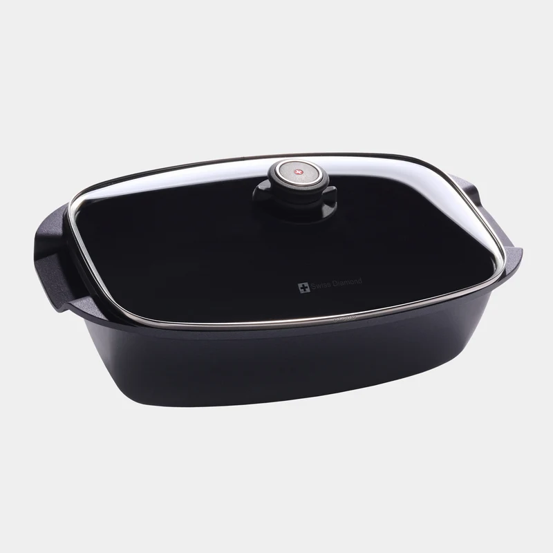 HD Nonstick 5.3 qt Roaster with Glass Lid | Made in Switzerland