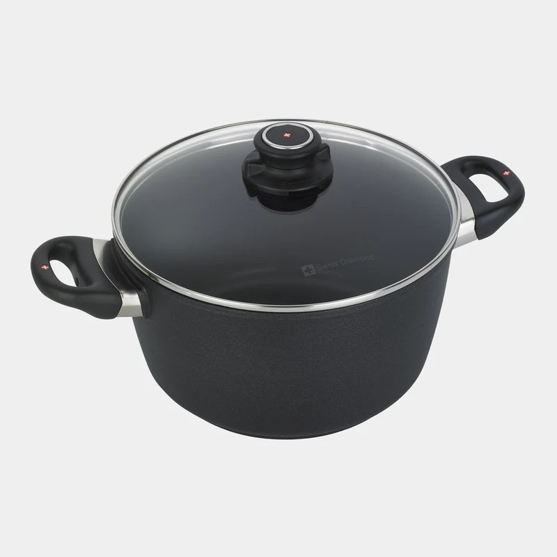 XD Nonstick Stock Pot with Glass Lid - Induction | Made in Switzerland