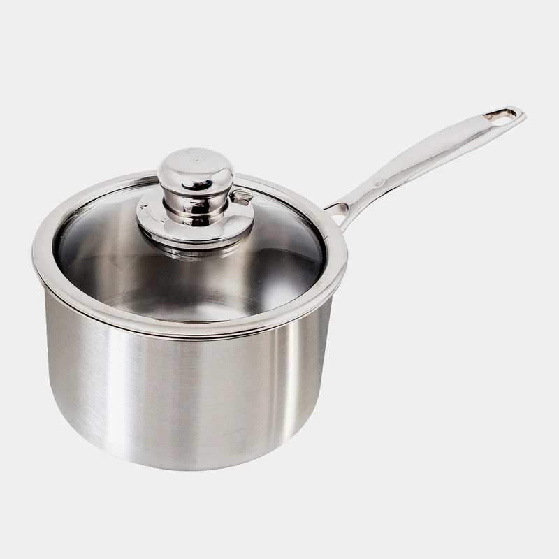 Premium Clad Saucepan with Glass Lid - Induction