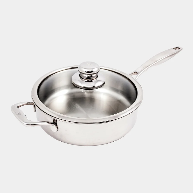 Premium Clad Saute Pan with Glass Lid - Induction