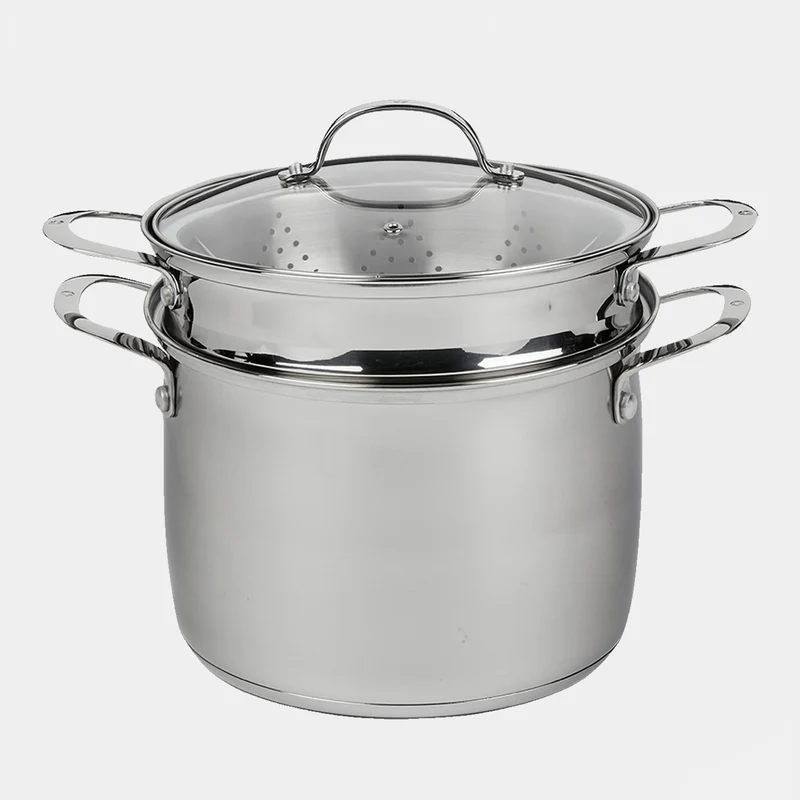 Premium Steel DLX 7.6 qt Stainless Pasta Pot - Induction