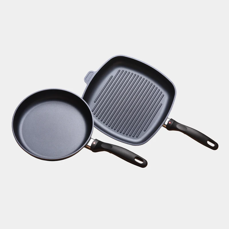 HD Nonstick 2-Piece Set - Fry Pan & Grill Pan - Induction | Made in Switzerland