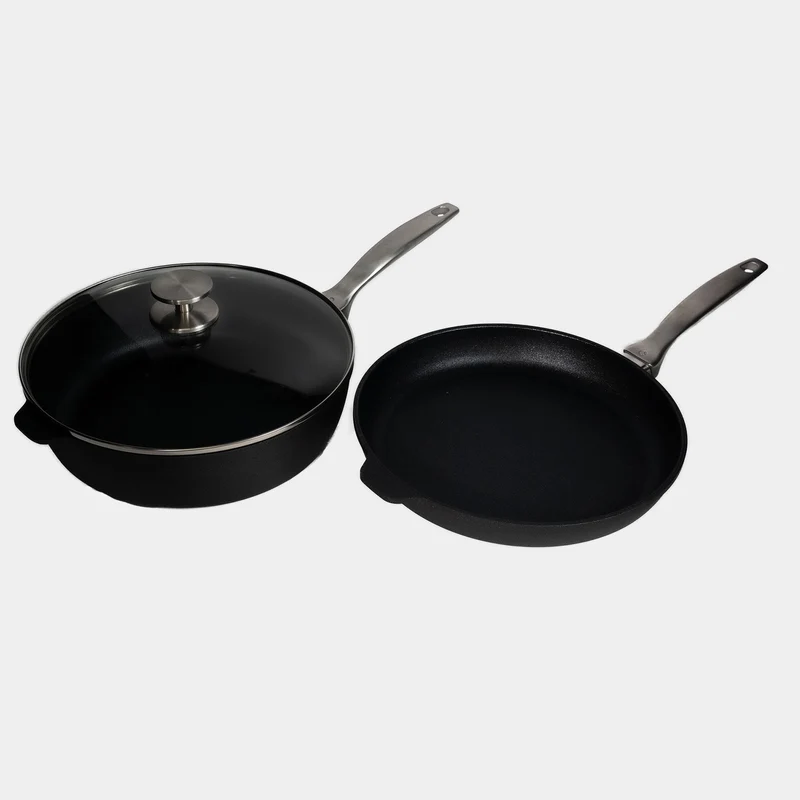 CXD PFAS-frei, antihaftbeschichtetes 3-teiliges Set – 28 cm Bratpfanne & 28 cm Sauteuse mit Glasdeckel