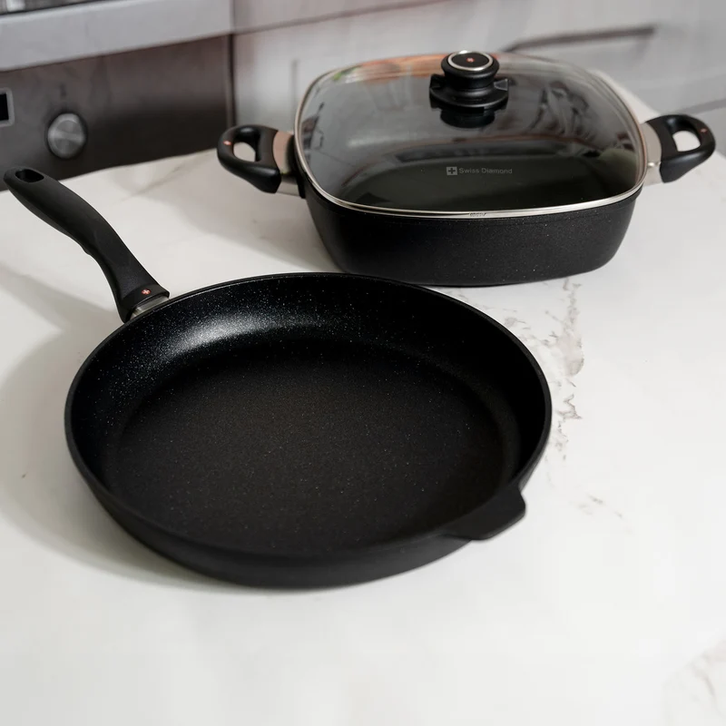 XD Antihaft-Set, 3-teilig – Bratpfanne 32 cm & Viereckpfanne 28 x 28 cm – Induktion