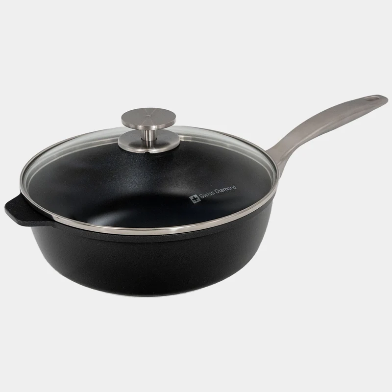 CXD PFAS-freie antihaftbeschichtete Sauteuse mit Glasdeckel