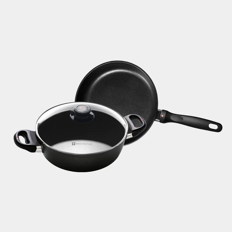 XD Antihaft-Set, 3-teilig – Bratpfanne 24 cm und Kochtopf 24 cm – Induktion