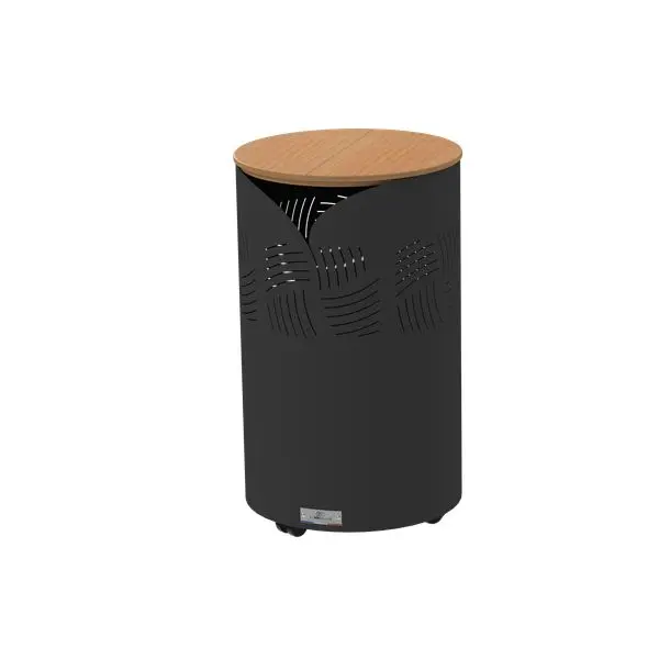 Coffre à granulés Essentiel rond avec couvercle bambou