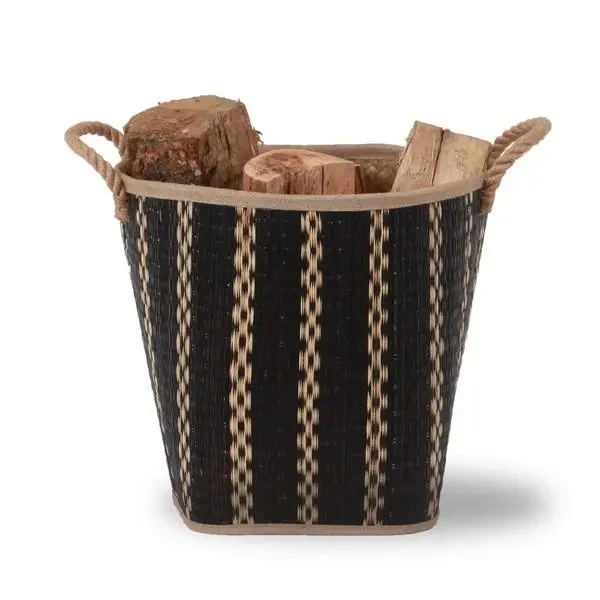 Panier à bûches et à granulés Corda Noir