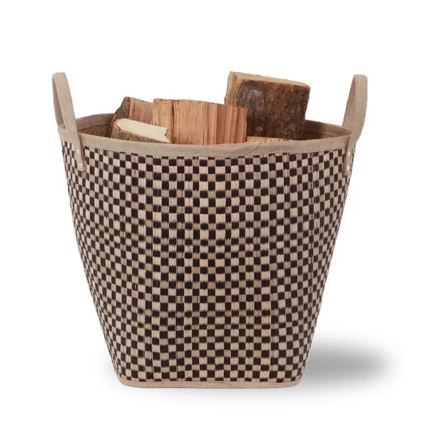 Panier à bûches et à granulés Damier