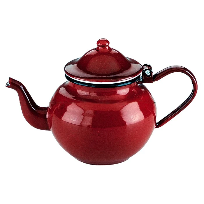 Théière émail rouge