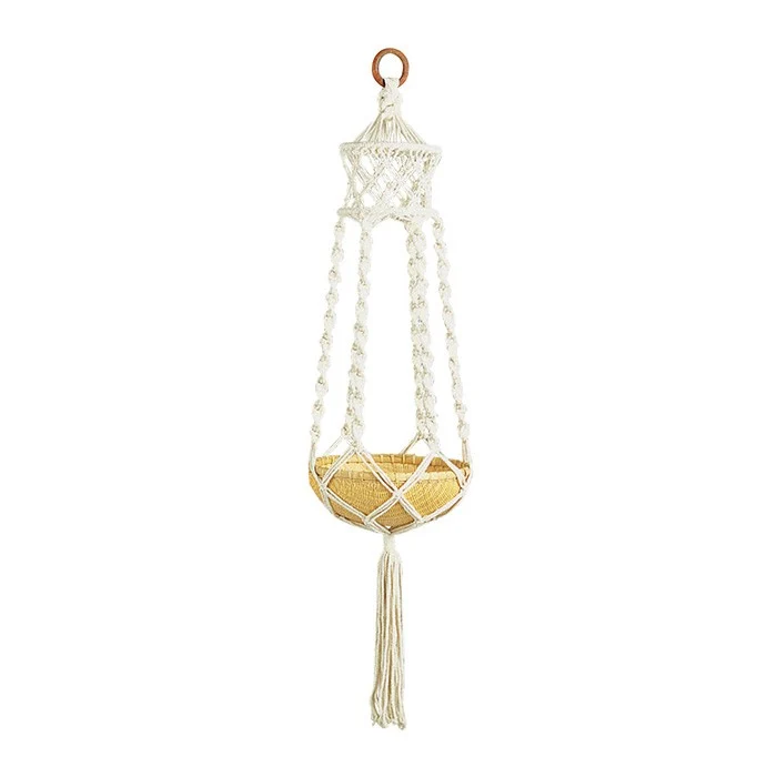 Suspension de plante en macramé