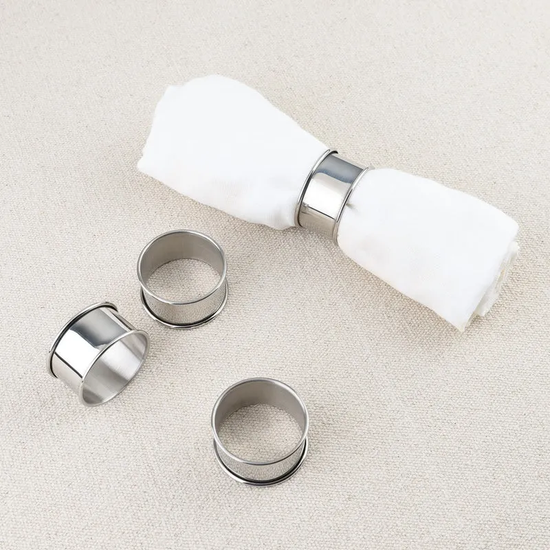 Set de 4 ronds de serviettes en inox