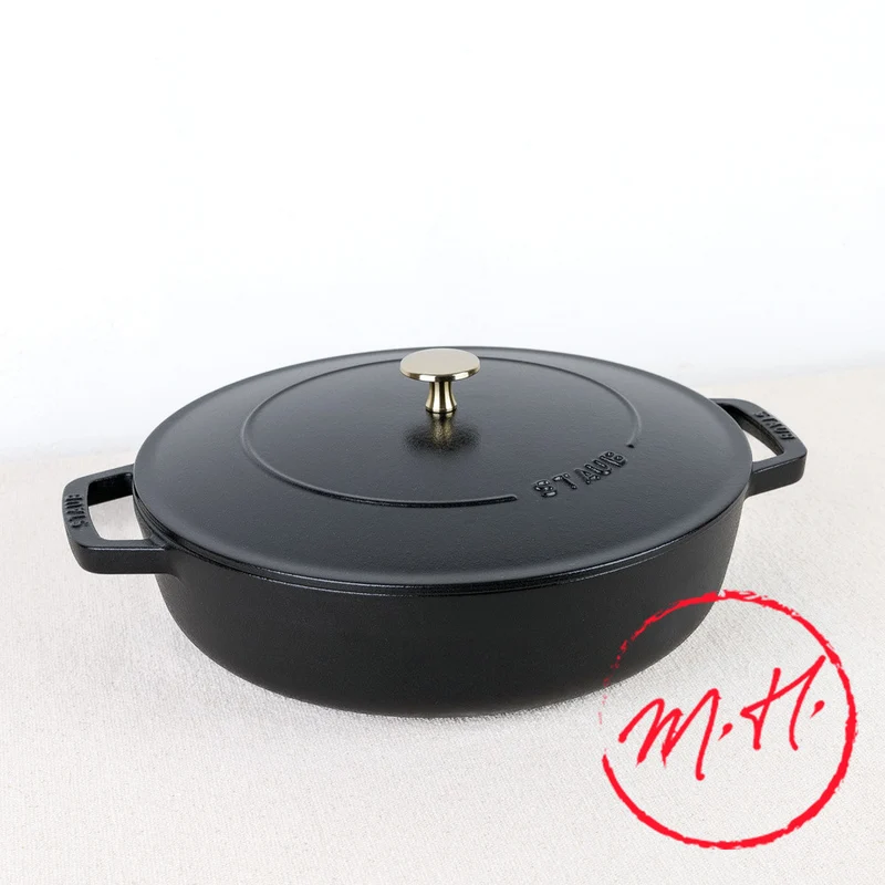 Sauteuse en fonte noir mat