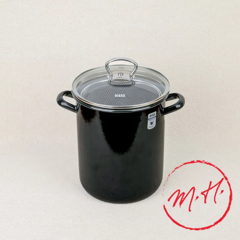 Pot à asperges ou pâtes émail noir