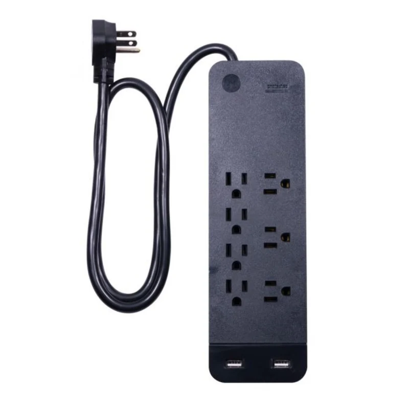GE Protector de Picos 7 Salidas 2 USB, 0.9 Metros
