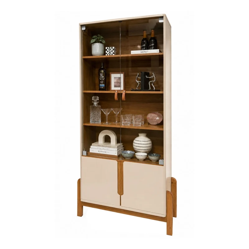 Tokoa Vitrina con 4 Puertas y Estantes 82cm Off White (50519344)