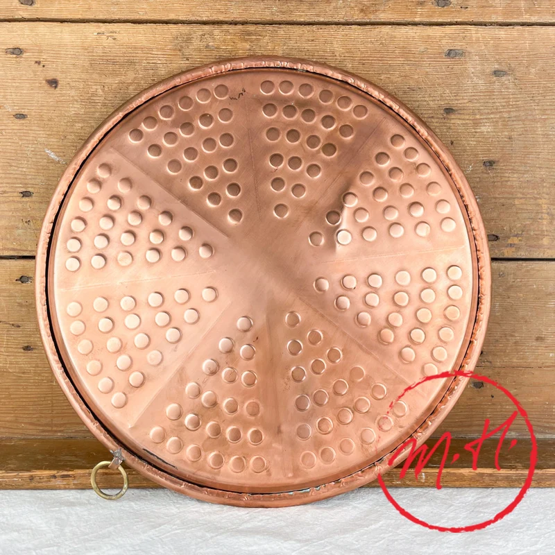 Plat à Socca en cuivre 32cm