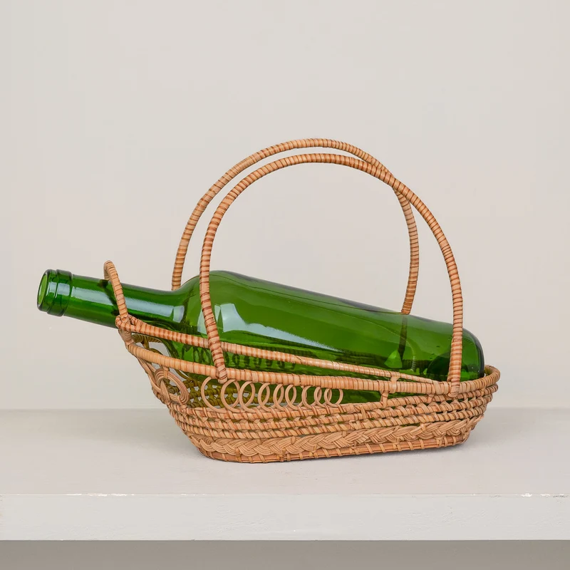 Panier-verseur en paille tressée