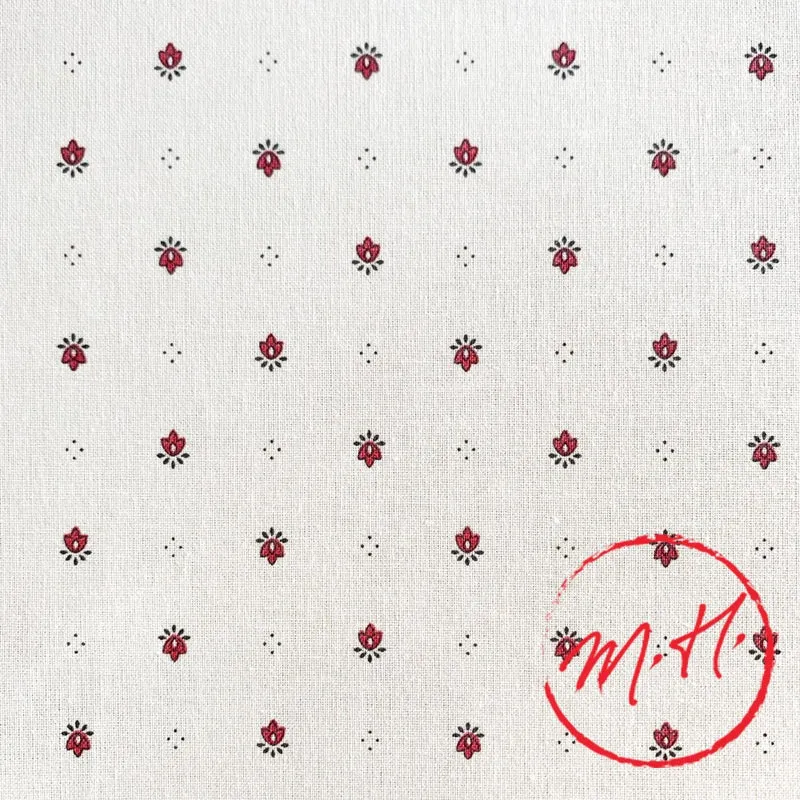 Nappe calisson ronde blanc-rouge