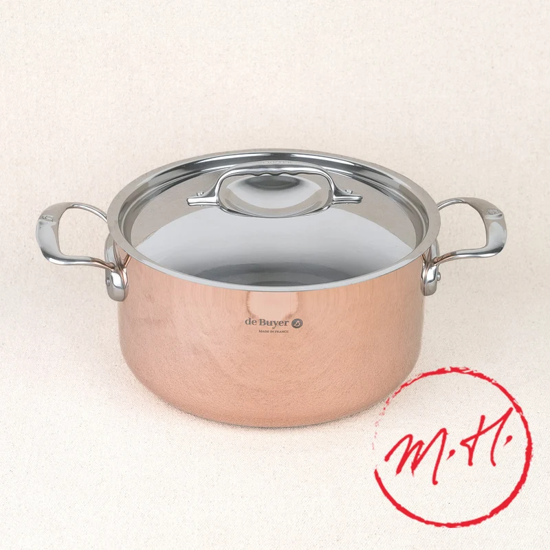 Faitout avec couvercle cuivre prima matera induction ø 24cm