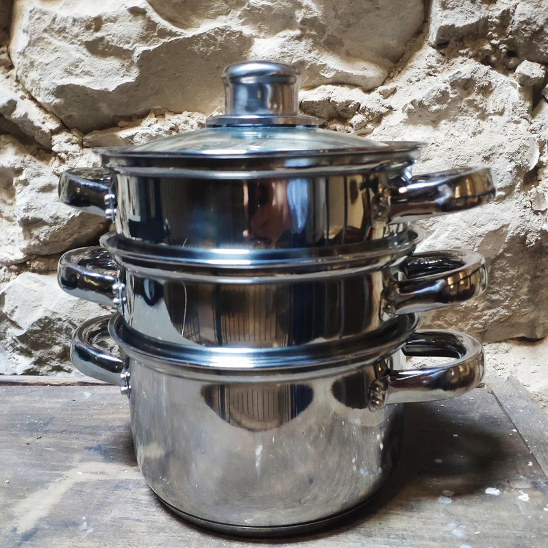 Cuit-vapeur 3 niveaux inox