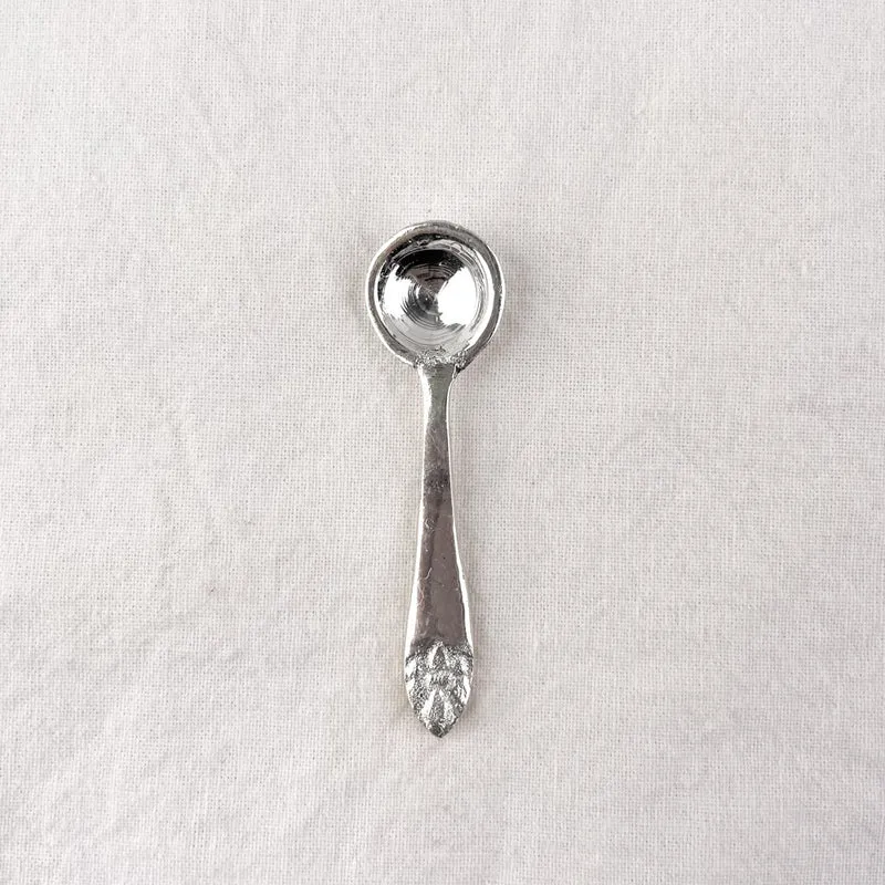 Cuillère à sel en laiton chromé