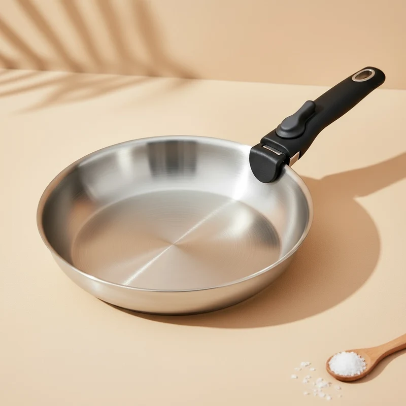 Poêle inox manche amovible - 28 cm