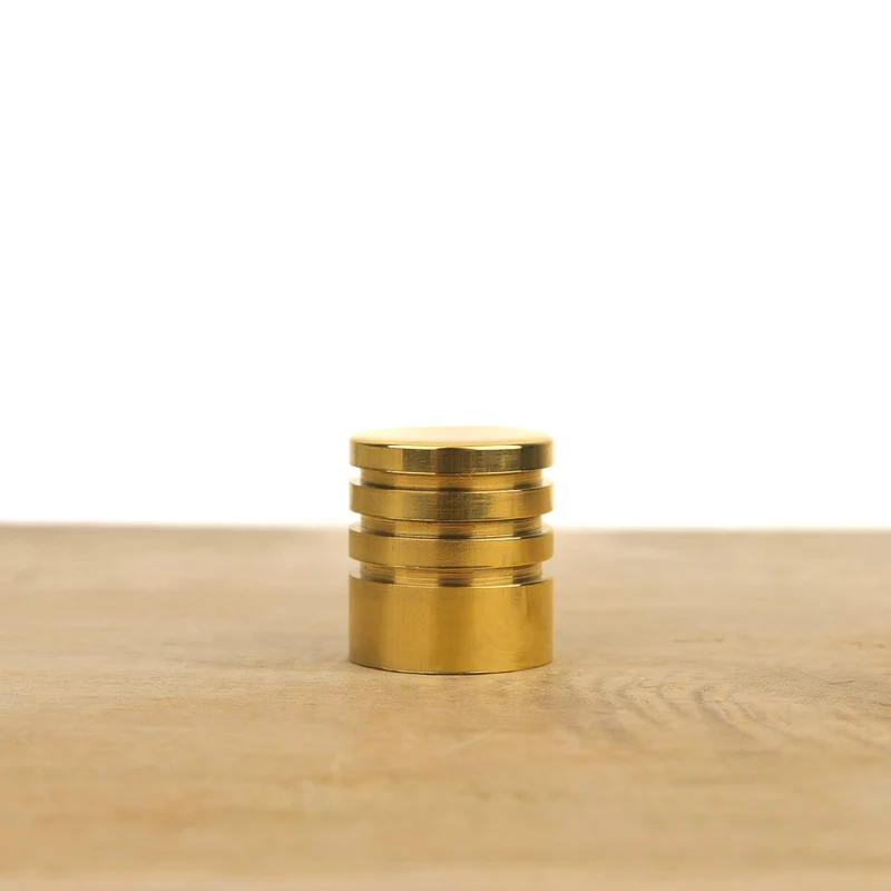 Bouton de meuble cylindre laiton poli