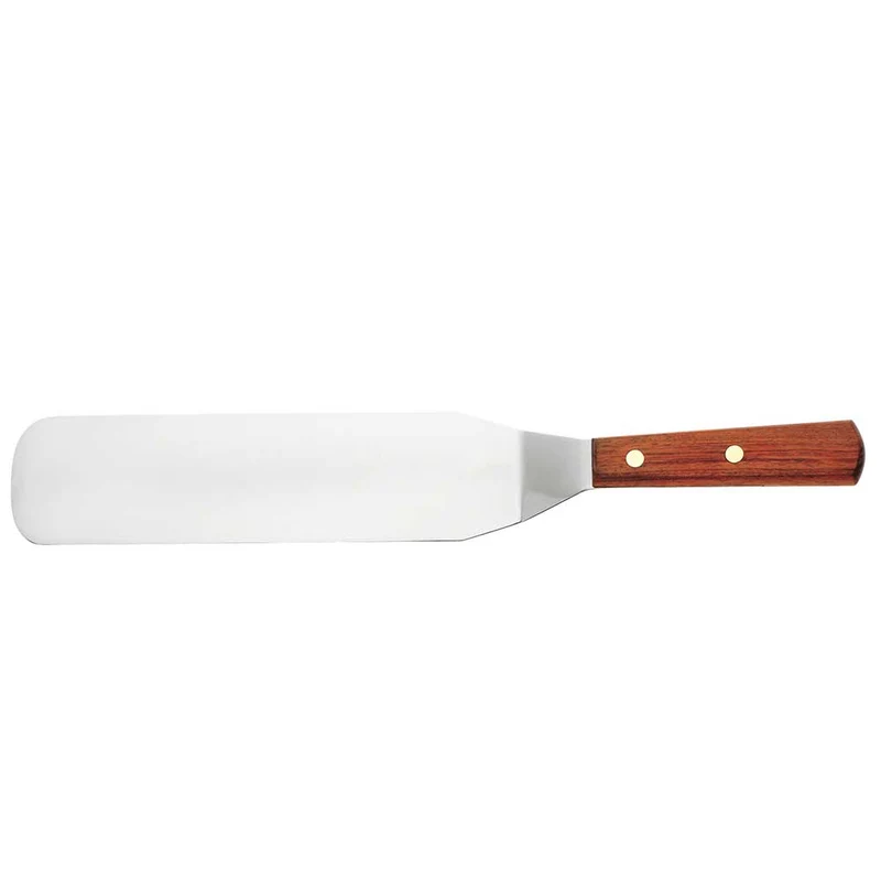 Grande spatule bord ovale inox manche en bois - Au Nain