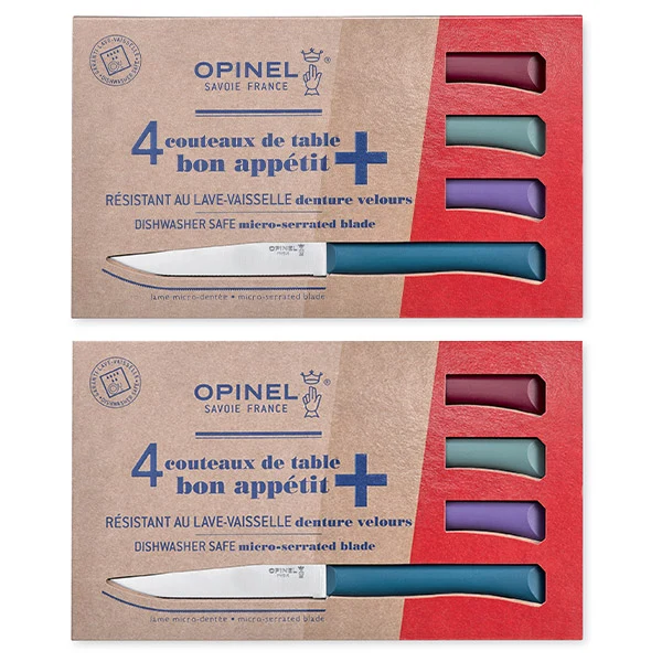 Lot de 2 coffrets 4 couteaux de table Glam Opinel