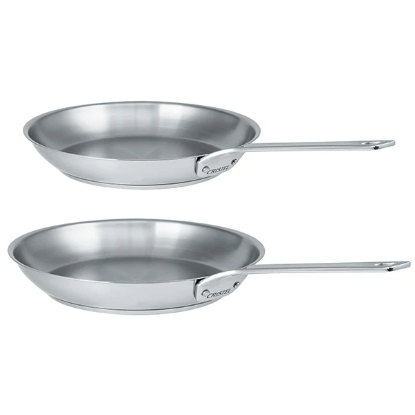 Lot 2 poêles tout inox 1826 24 et 28 cm Cristel