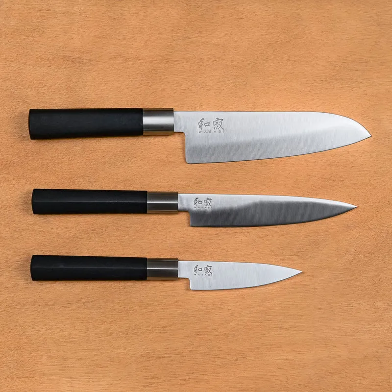 Coffret de 3 couteaux japonais Wasabi Black