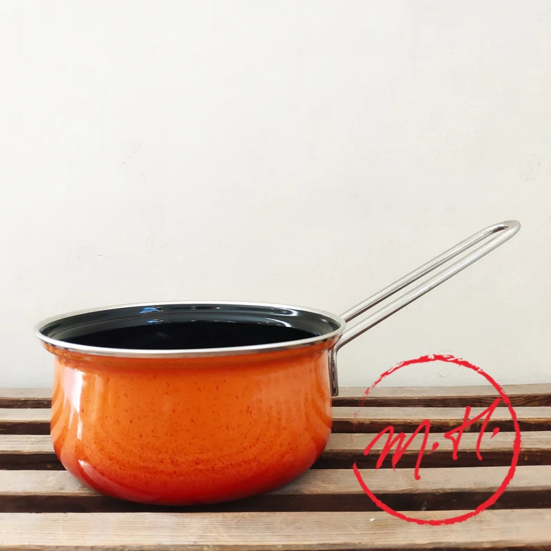 Casserole émaillée orange Ø16