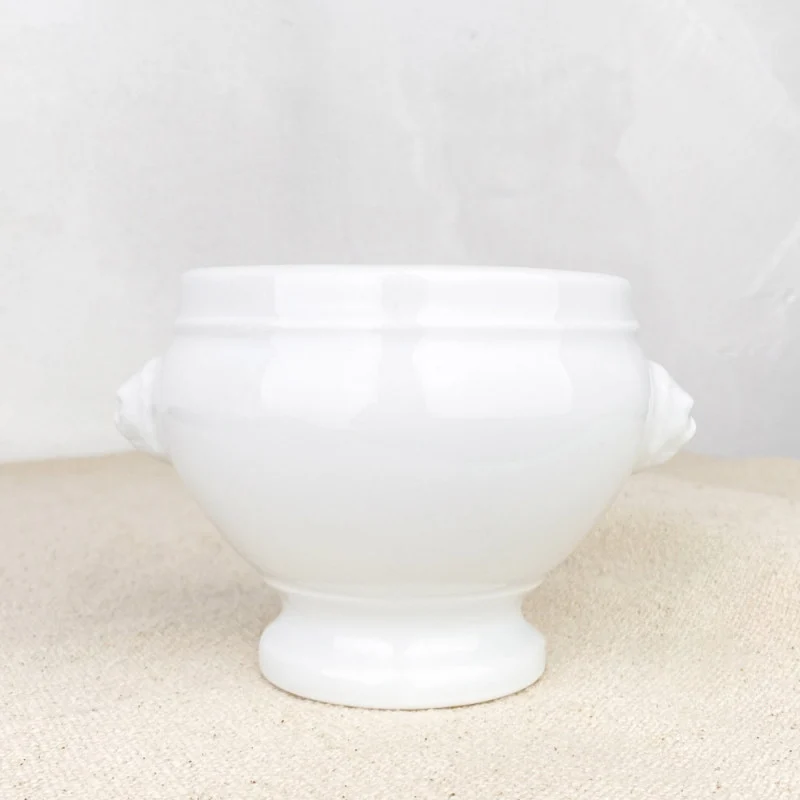 Bol à soupe tête de lion porcelaine blanche