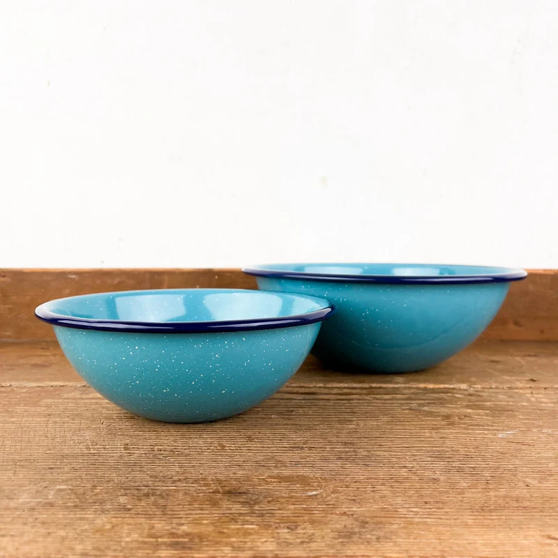 Bol à soupe en émail turquoise