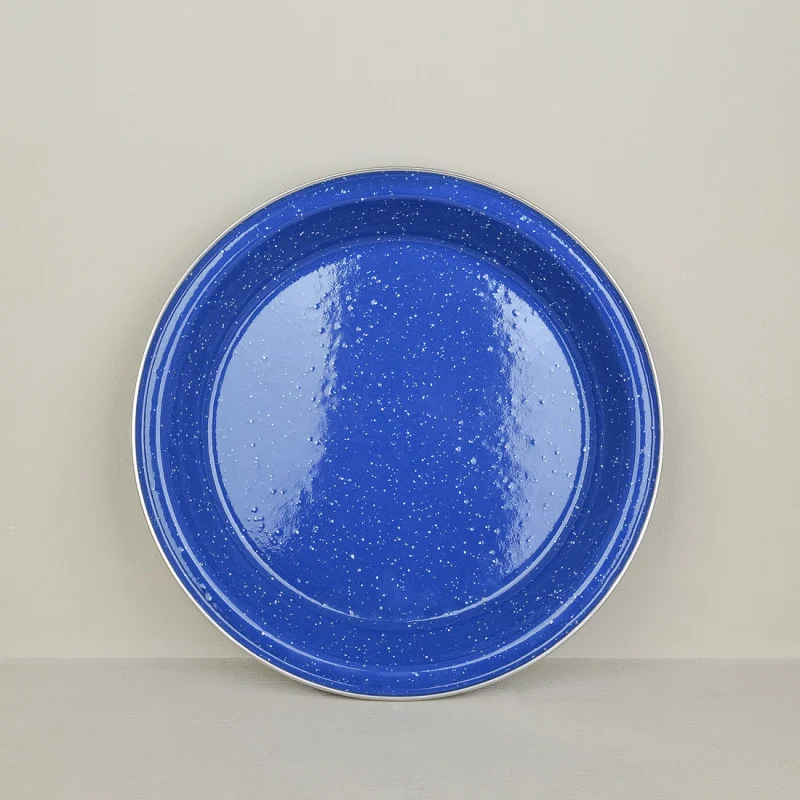 Assiette de camping émail bleu