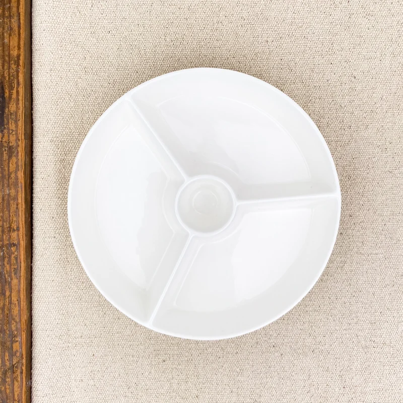 Assiette apéritif à compartiments en porcelaine