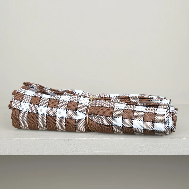 Lot 5 serviettes de table carreaux normand