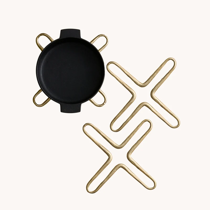 Crossforge Brass Trivets — Set of 2