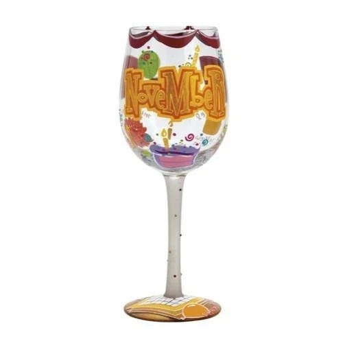 Happy November Wine Glass by Lolita®