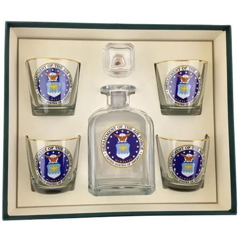 Air Force 5 Piece Logo Decanter Set