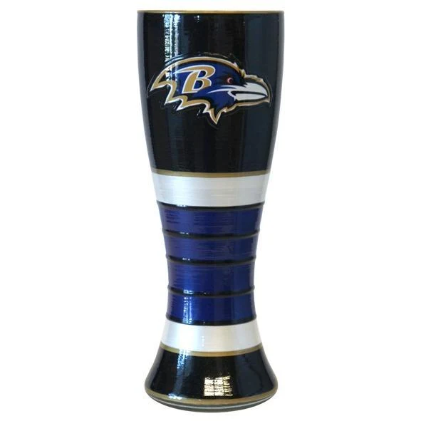 Baltimore Ravens Artisan Hand Painted Pilsner Glass