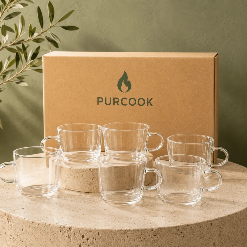 Lot 6 Tasses Café Verre 120ml - Expresso