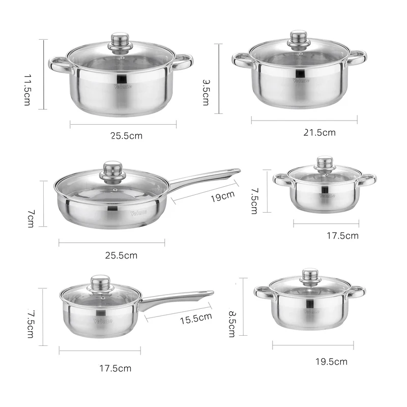 Batterie Cuisine Inox 12 Pièces