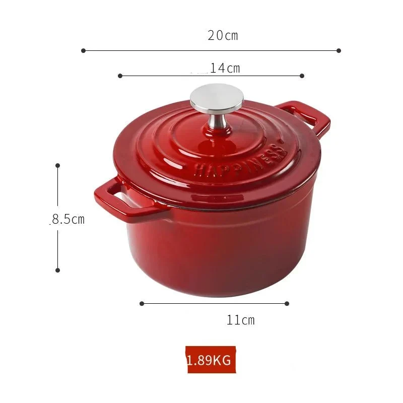 Mini Cocotte en Fonte Émaillée 1L Individuelle Colorée