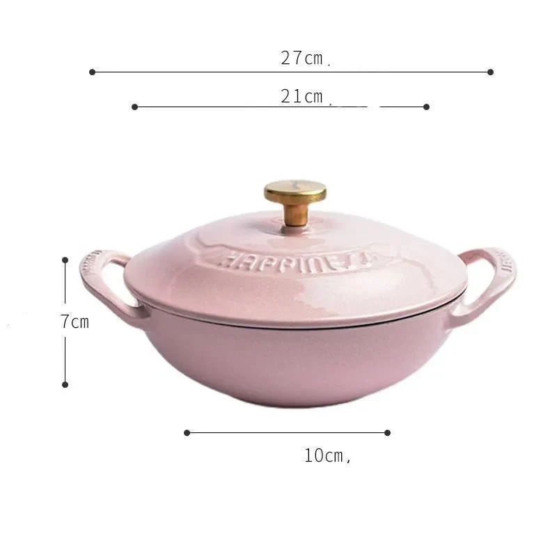 Marmite Hollandaise en Fonte Émaillée Rose 21cm